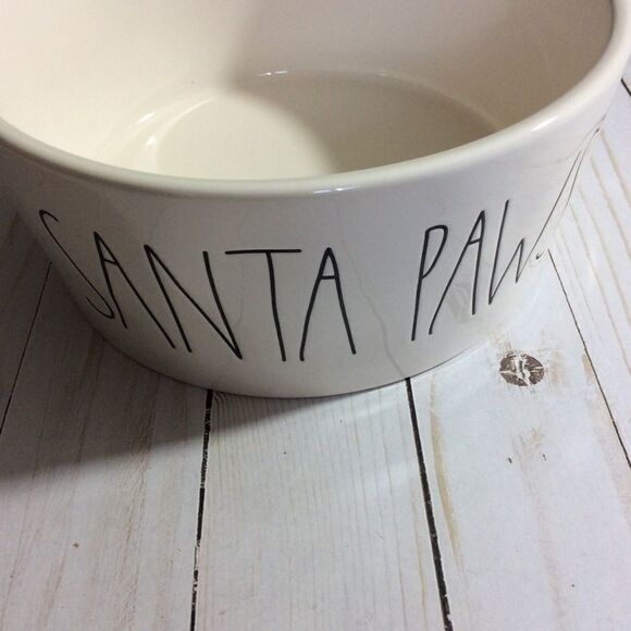 Rae Dunn by MAGENTA Christmas "SANTA PAWS Dog Bowl - Picture 4 of 5